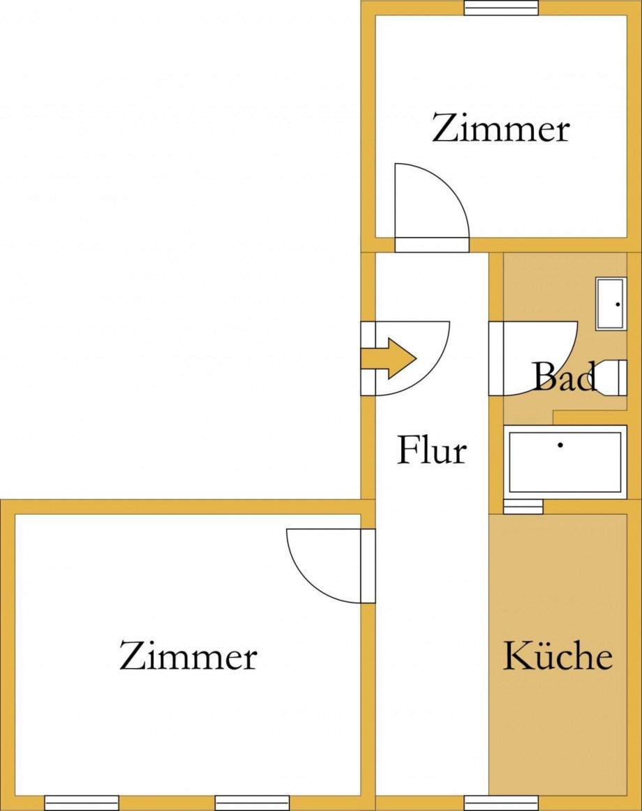 Grundriss Etagenwohnung K�then (Anhalt)
