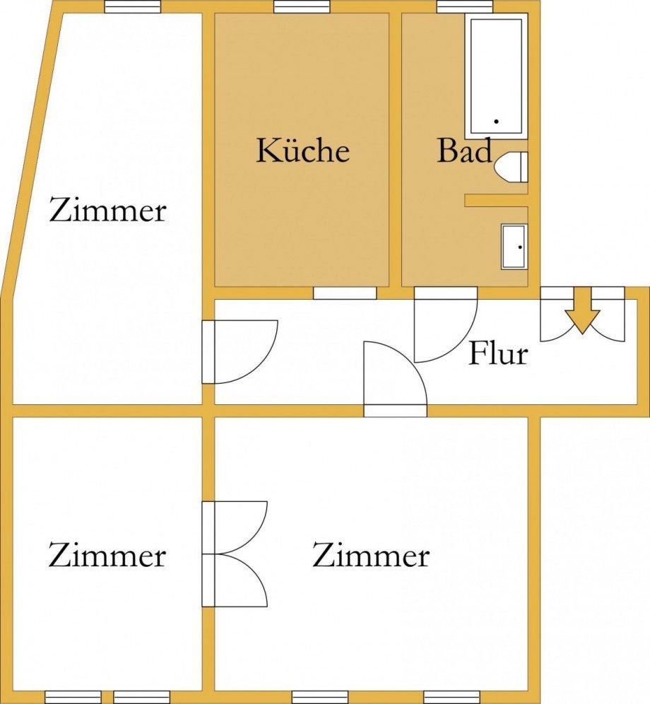 Grundriss Etagenwohnung K�then (Anhalt)
