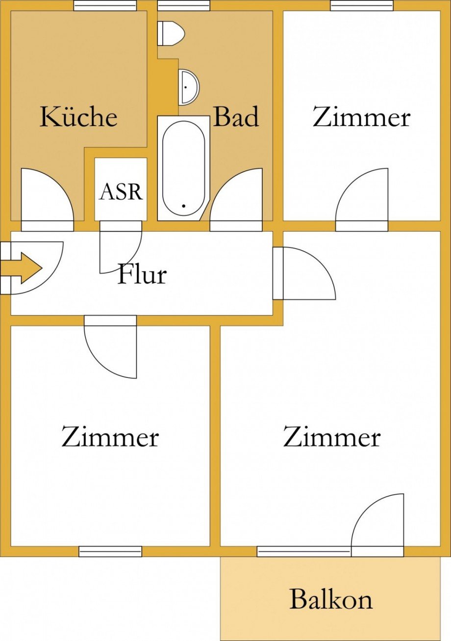 Grundriss Erdgeschosswohnung Z�rbig