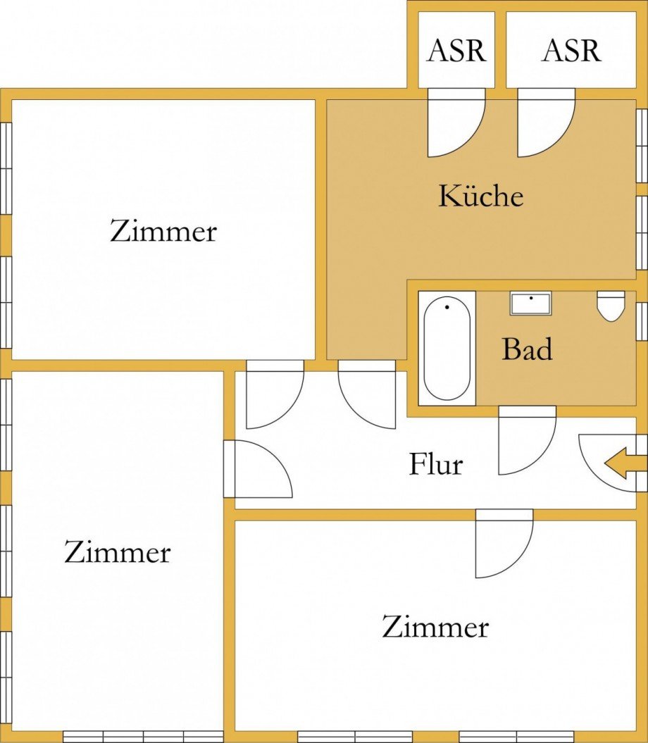 Grundriss Etagenwohnung K�then (Anhalt)