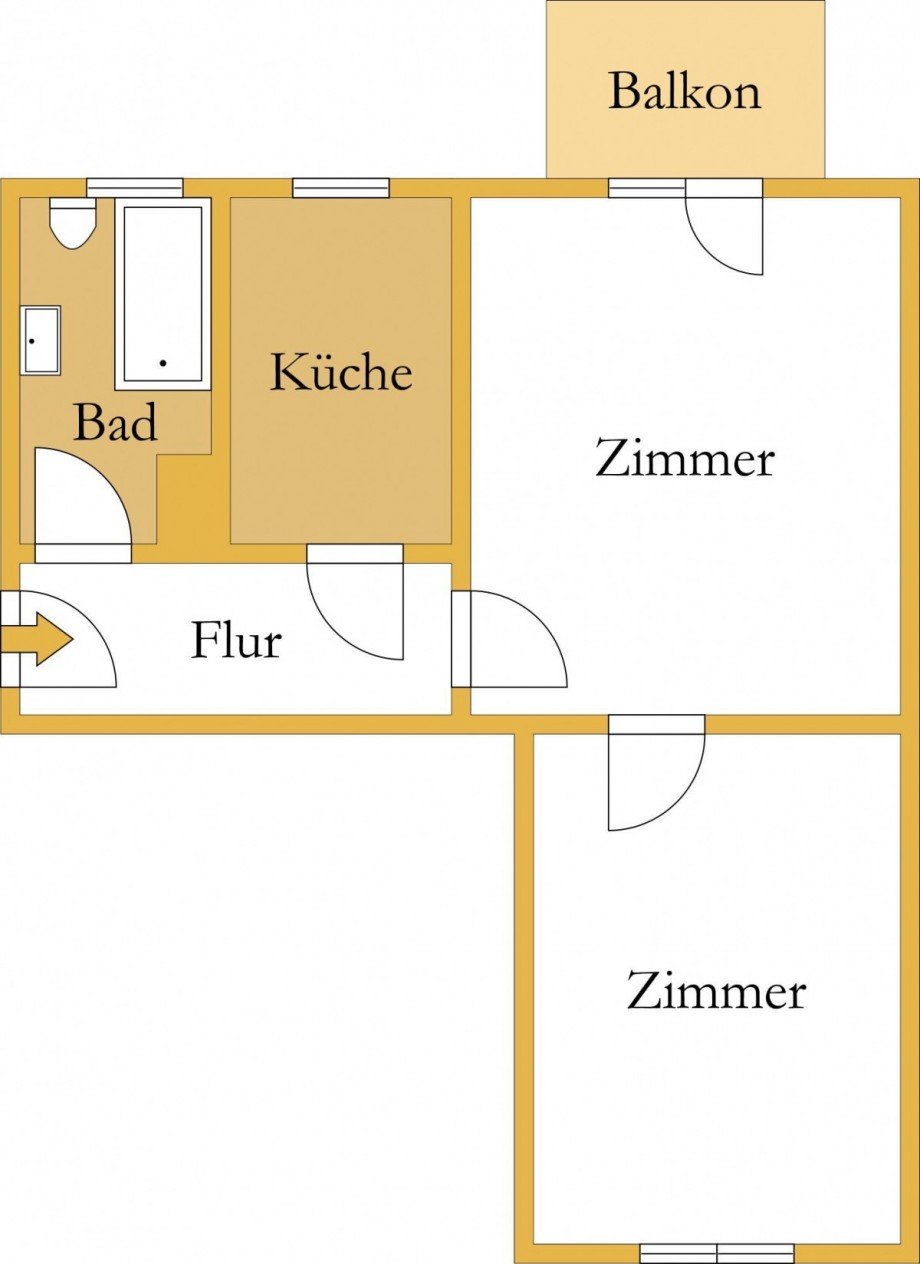 Grundriss Etagenwohnung K�then (Anhalt)