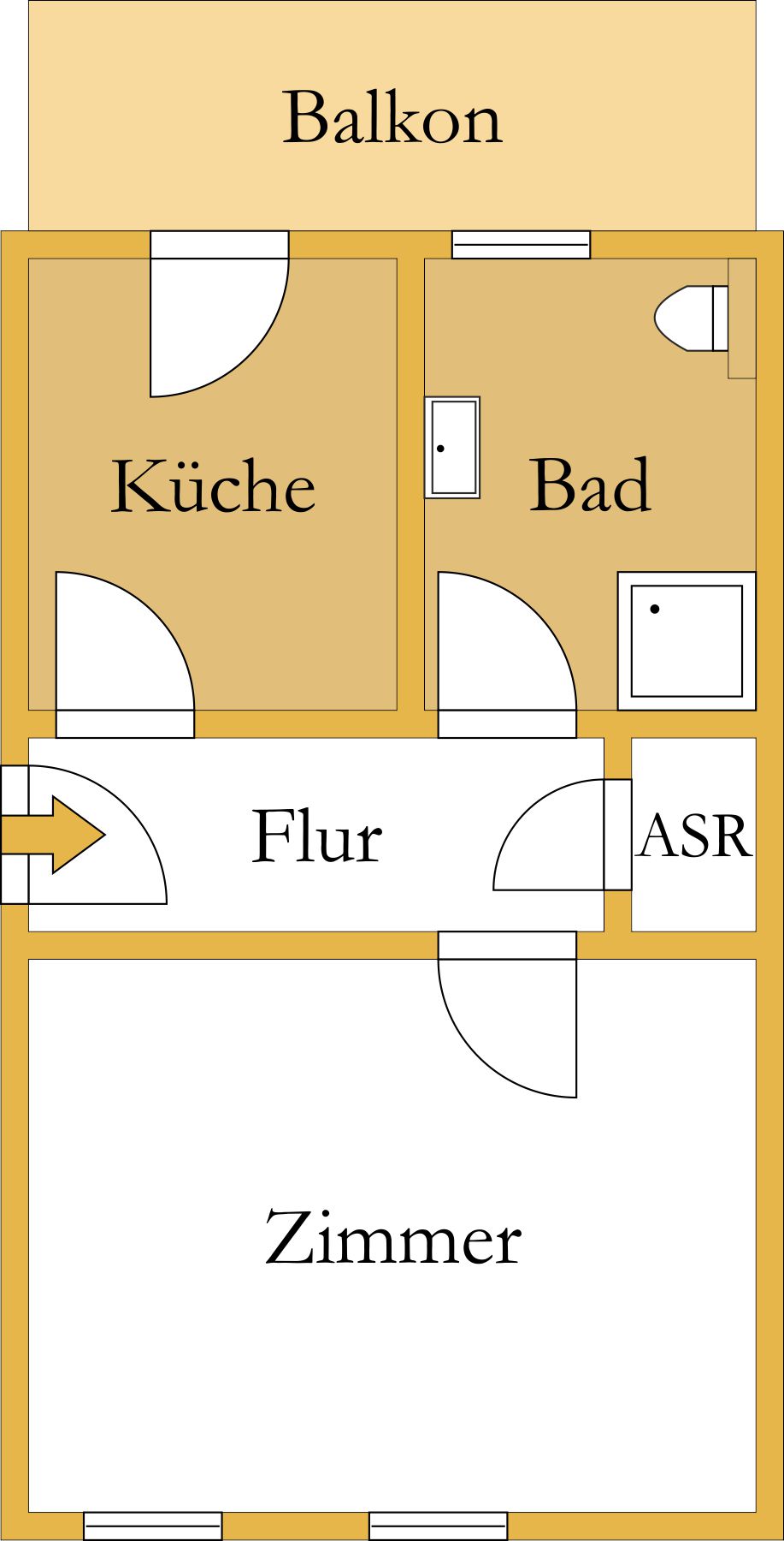 Grundriss Erdgeschosswohnung K�then (Anhalt)