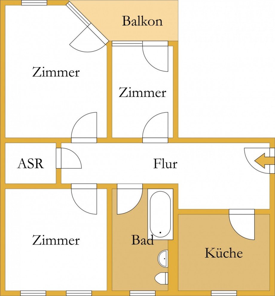 Grundriss Etagenwohnung K�then (Anhalt)