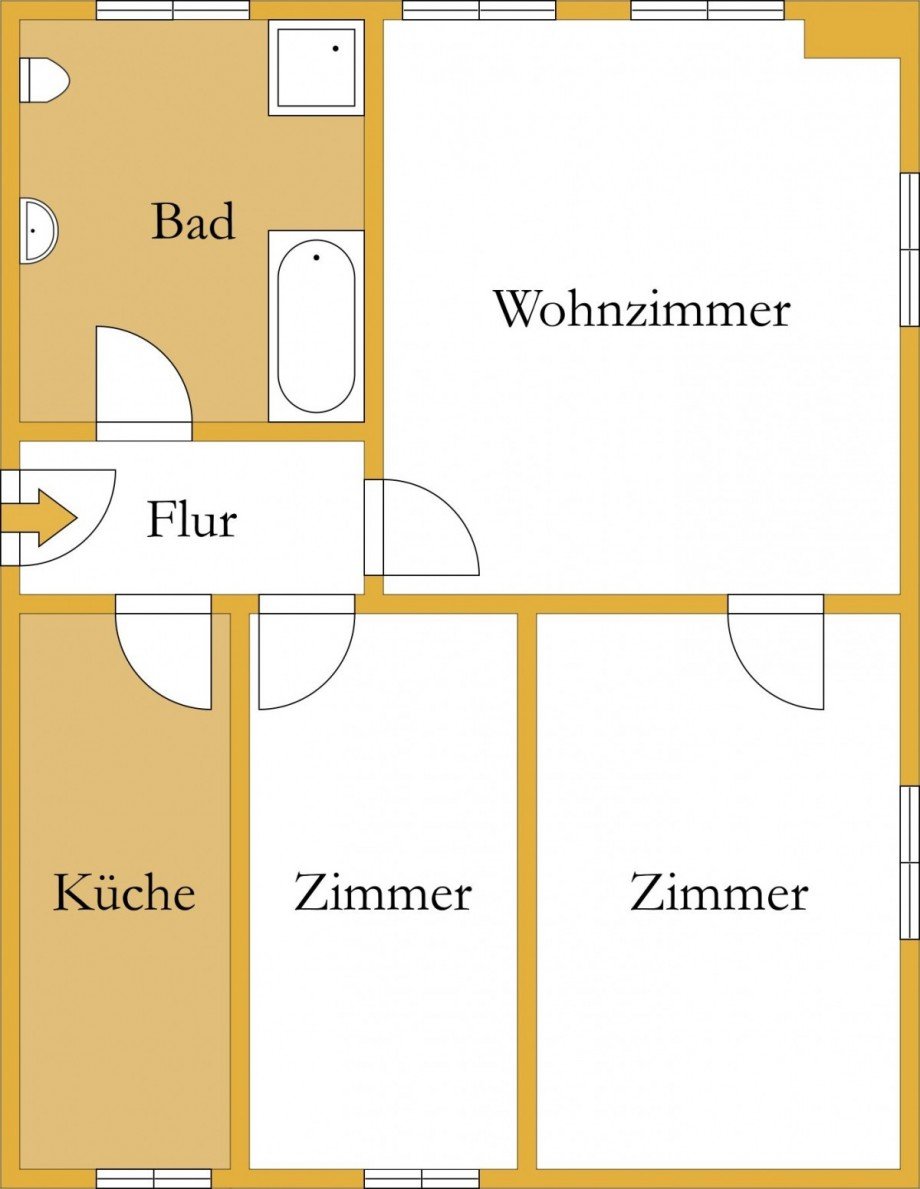 Grundriss Etagenwohnung Petersberg