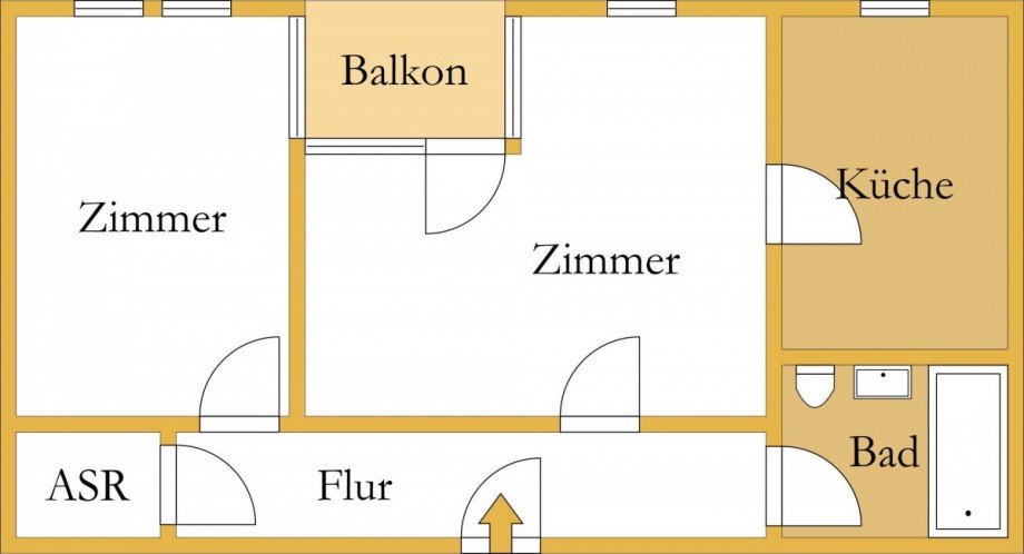 Grundriss Etagenwohnung K�then (Anhalt)