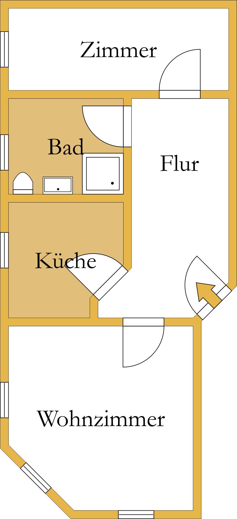 Grundriss Erdgeschosswohnung K�then (Anhalt)