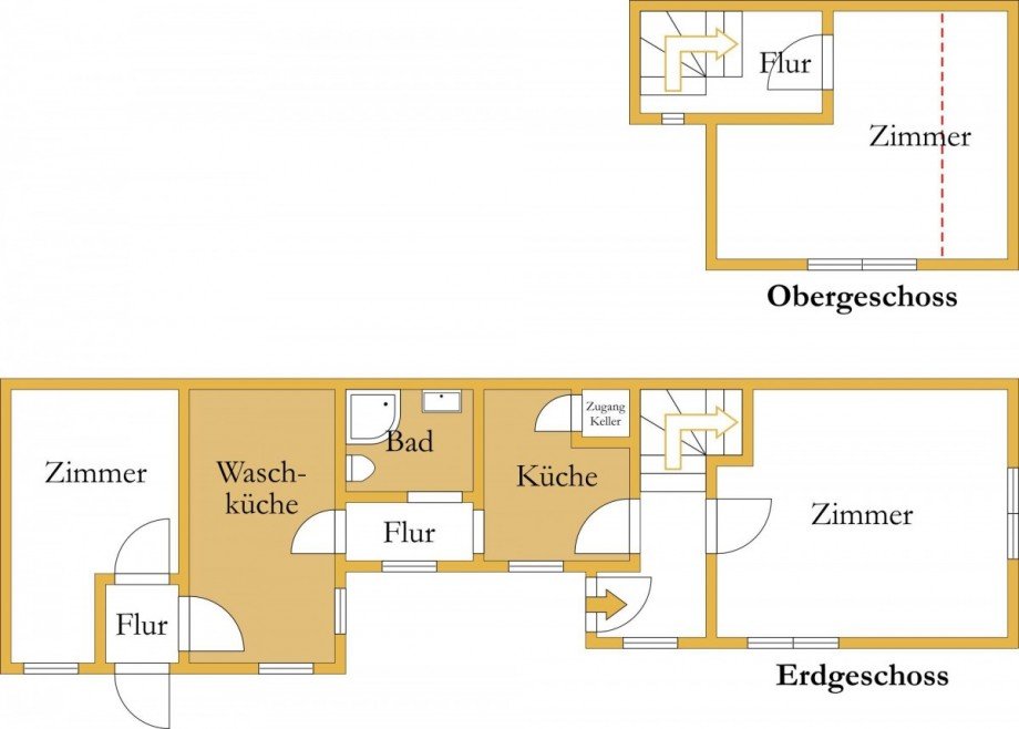 Grundriss Doppelhaush�lfte Aken