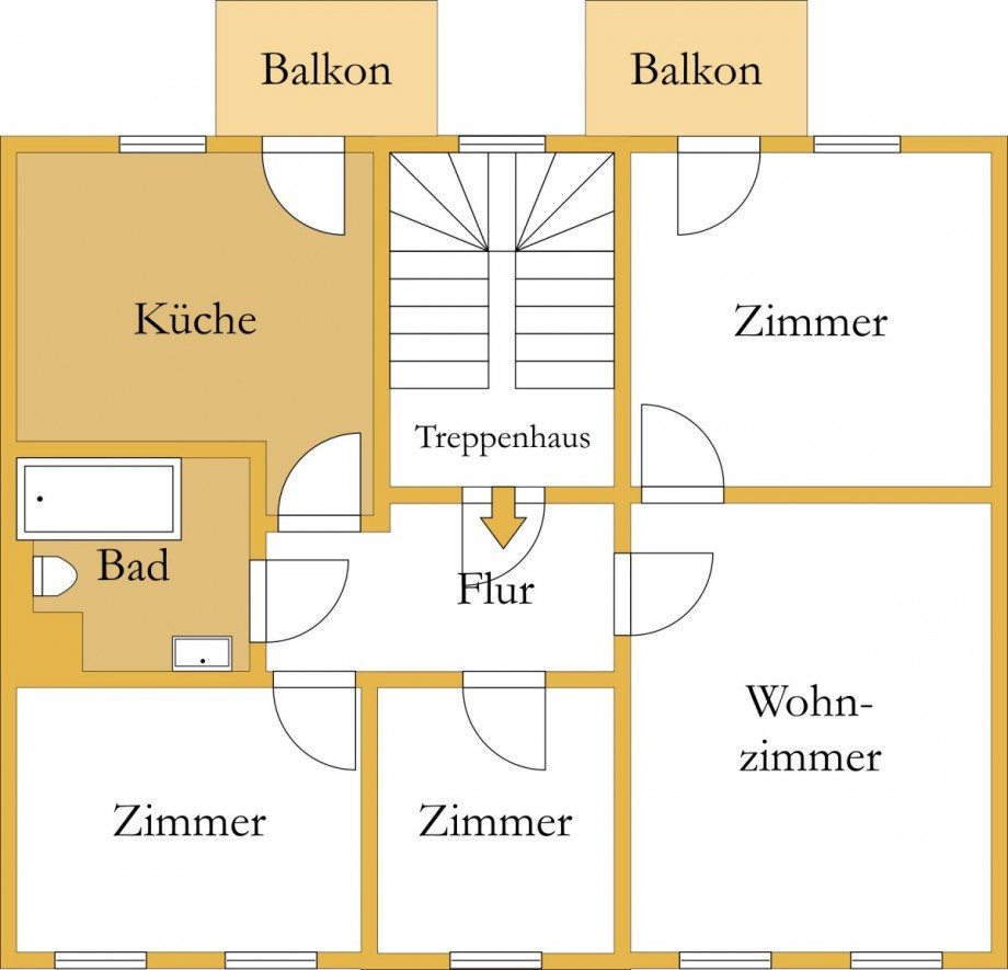 Grundriss Etagenwohnung K�then (Anhalt)
