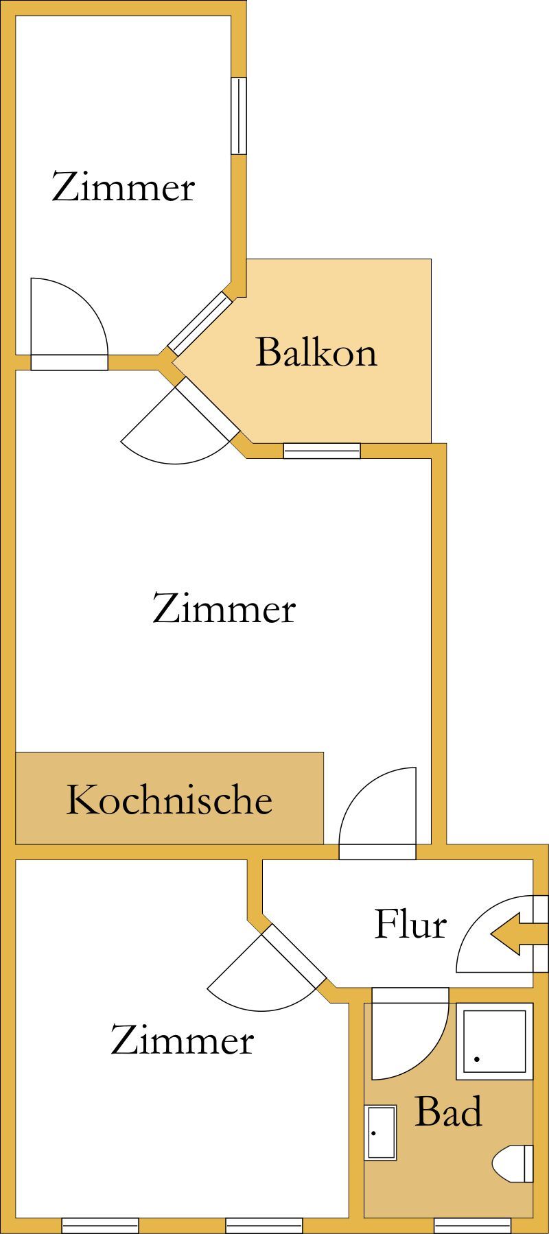 Grundriss Erdgeschosswohnung K�then (Anhalt)