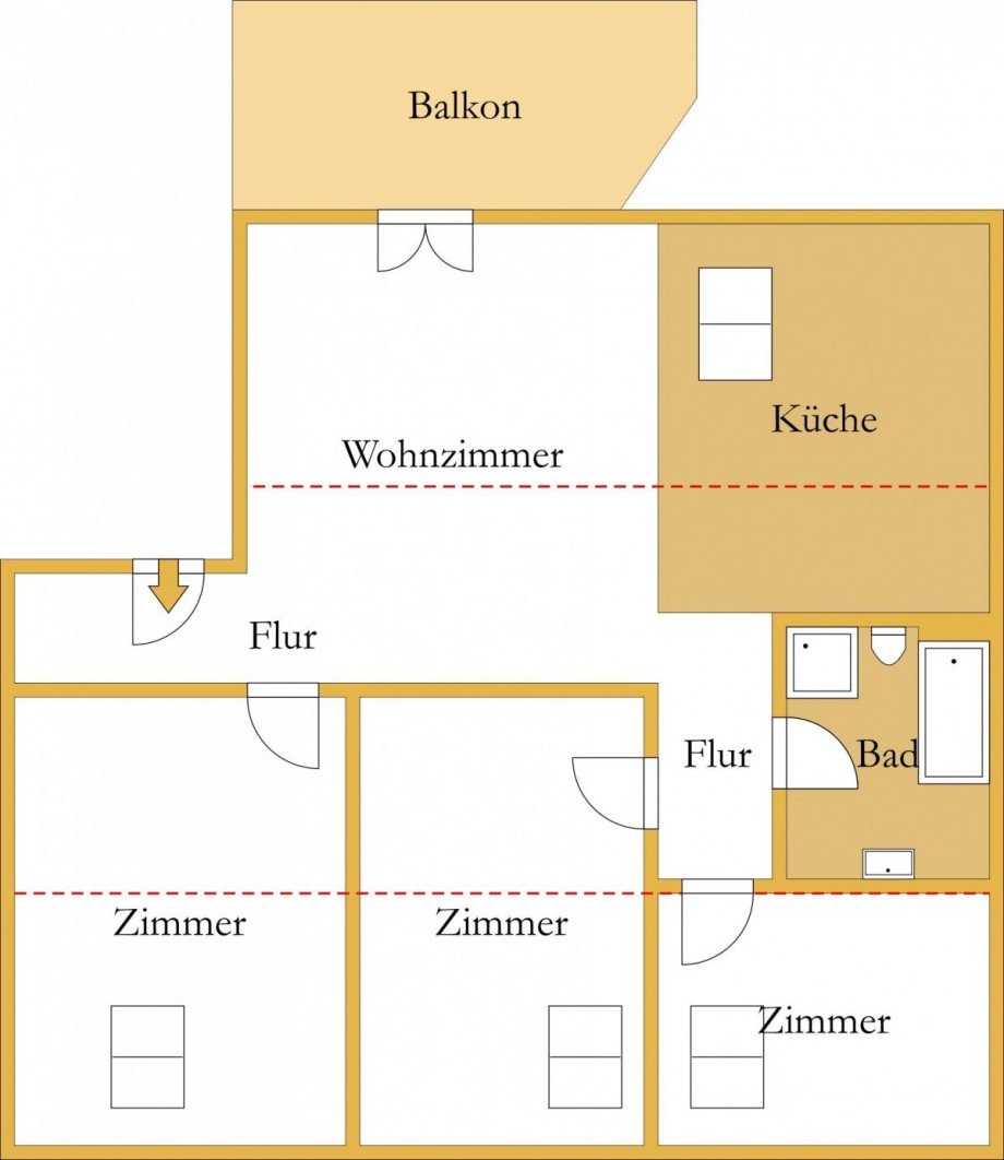 Grundriss Dachgeschosswohnung K�then (Anhalt)