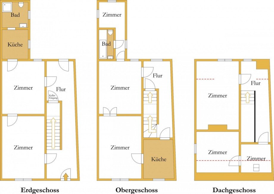 Grundriss Reihenendhaus Aken