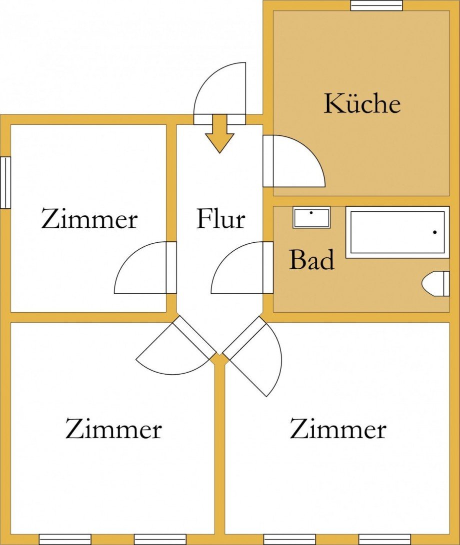 Grundriss Etagenwohnung K�then (Anhalt)