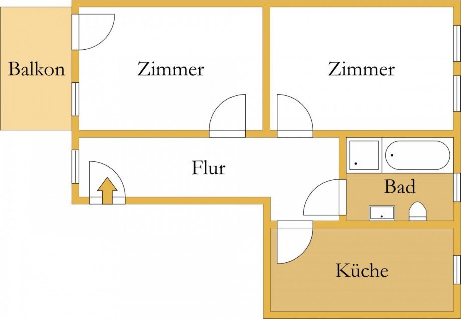 Grundriss Etagenwohnung K�then (Anhalt)