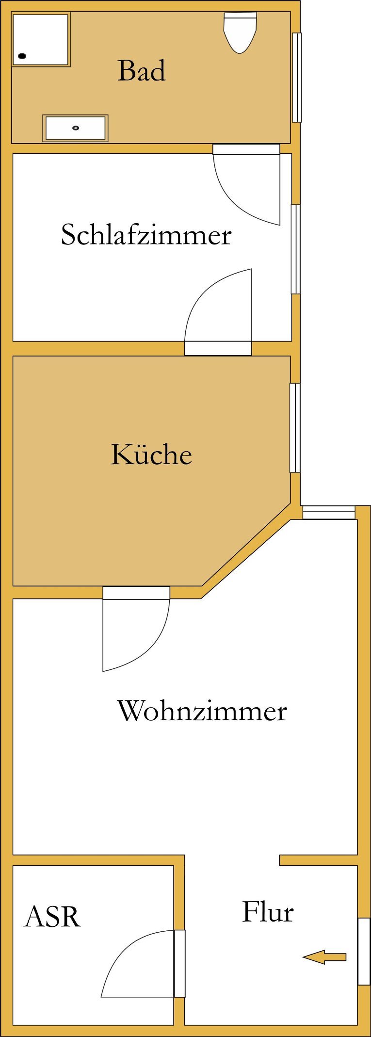 Grundriss Etagenwohnung K�then (Anhalt)