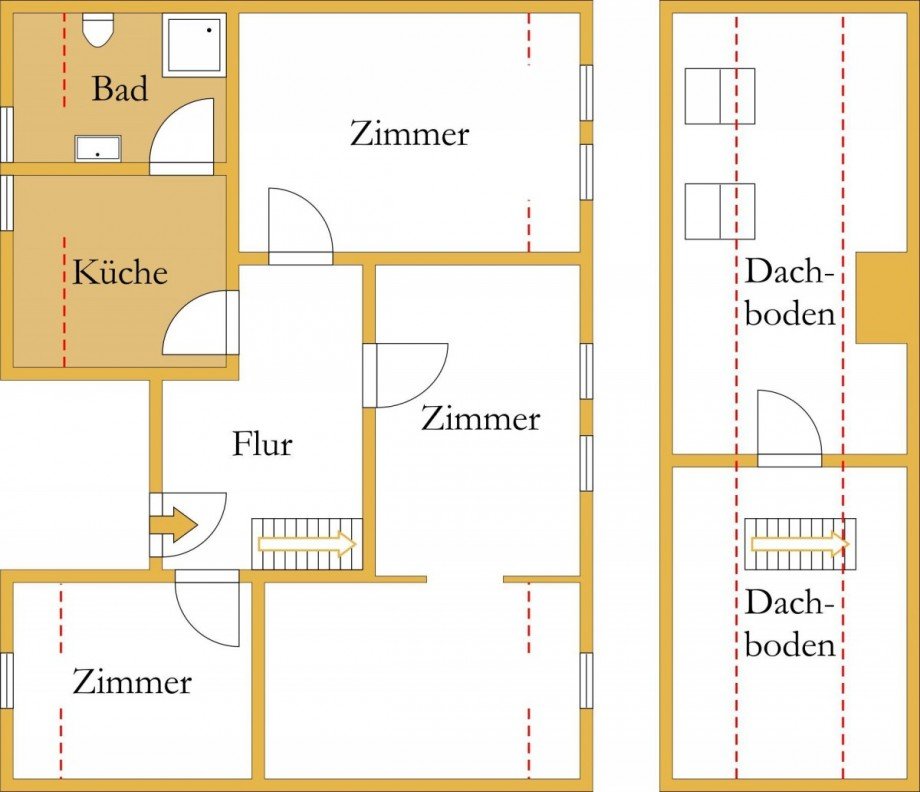 Grundriss Dachgeschosswohnung Bernburg (Saale)