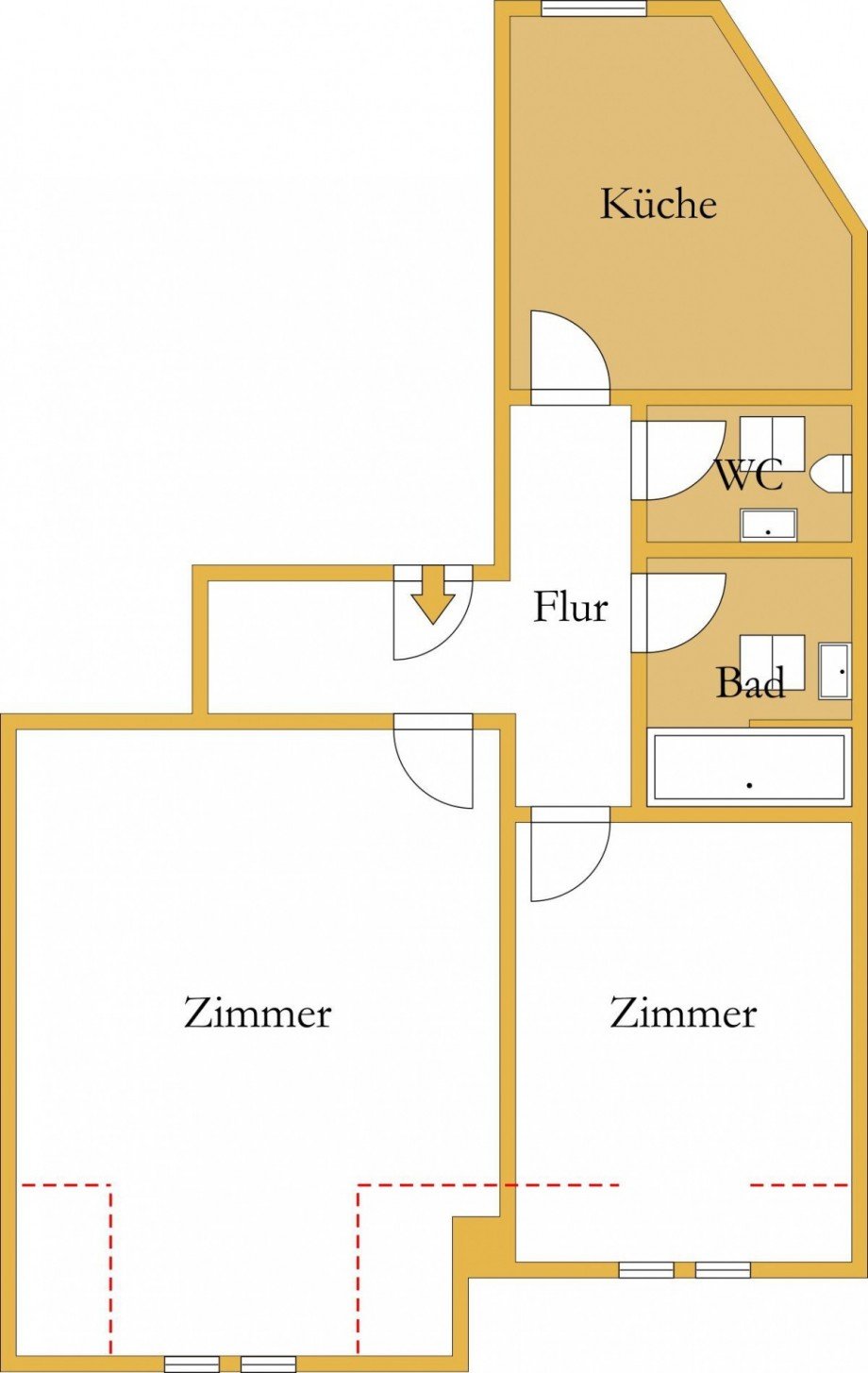Grundriss Dachgeschosswohnung K�then (Anhalt)