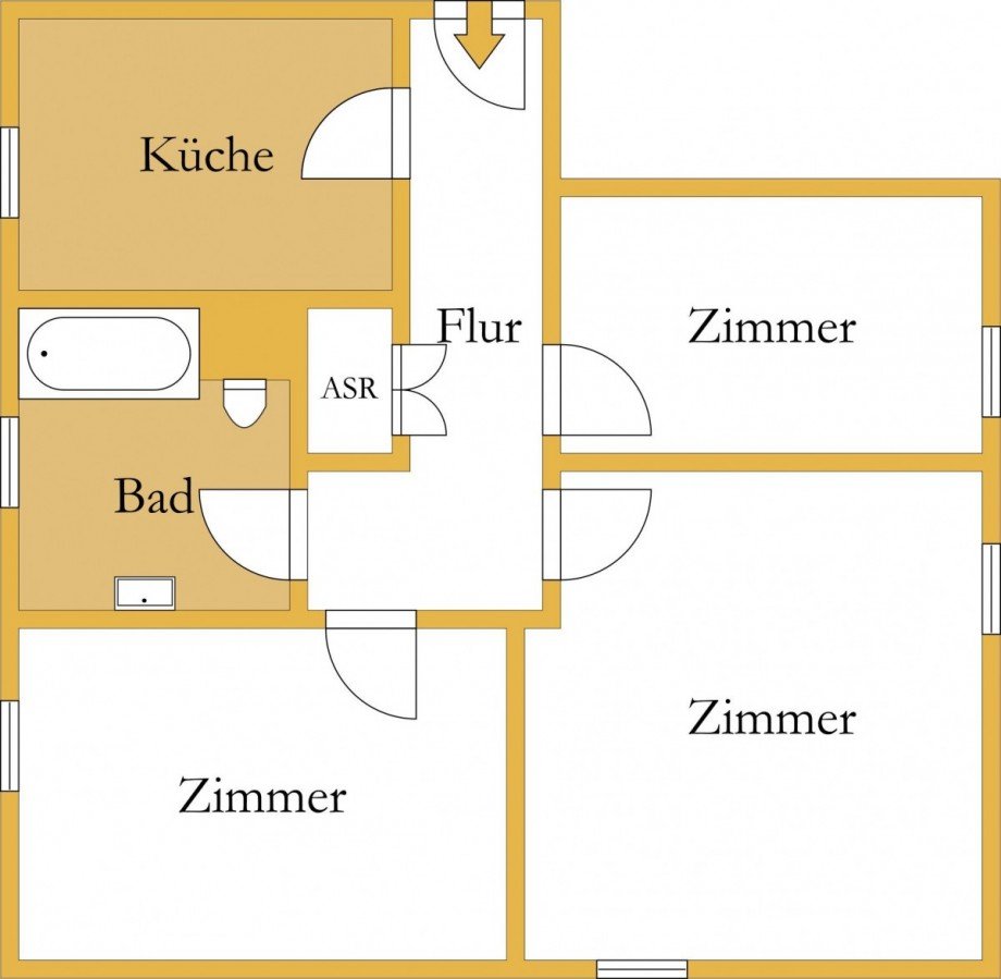 Grundriss Etagenwohnung Z�rbig