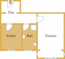 Grundriss Frisch renoviert! 1-Zimmer-Wohnung mit Einbauk�che