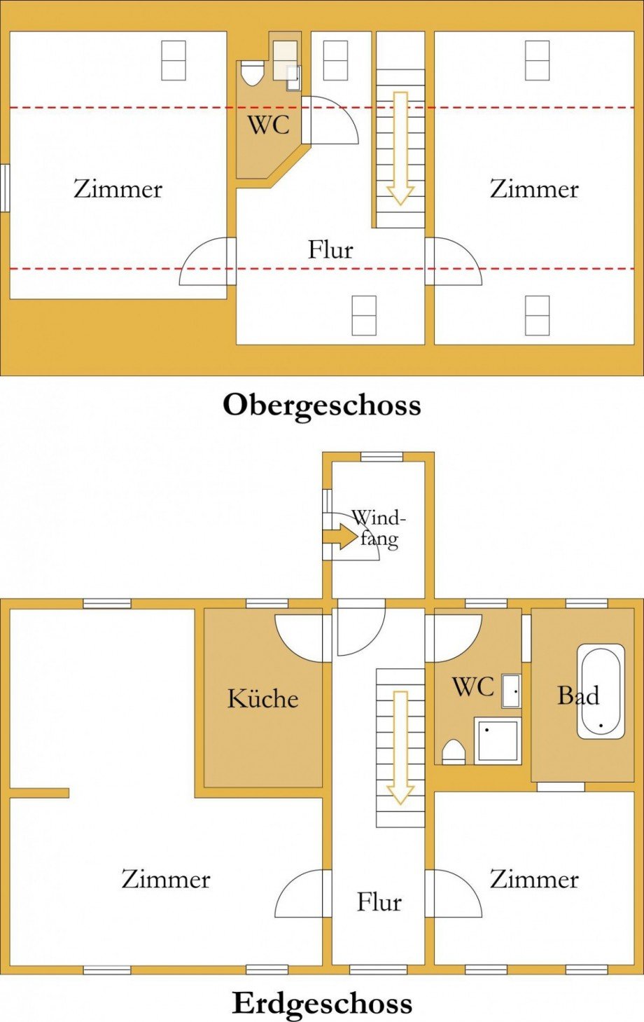Grundriss Doppelhaush�lfte Gro� Rosenburg