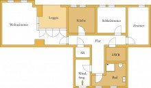 Grundriss Top-Moderne-Wohnung mit Loggia