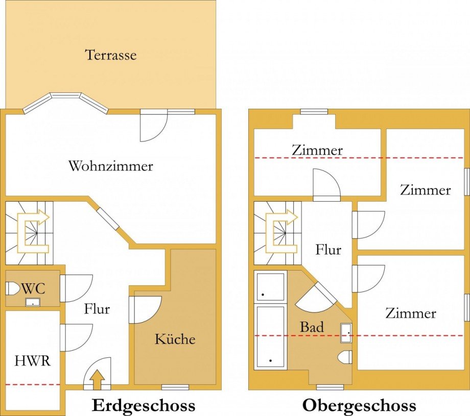 Grundriss Doppelhaush�lfte Aken