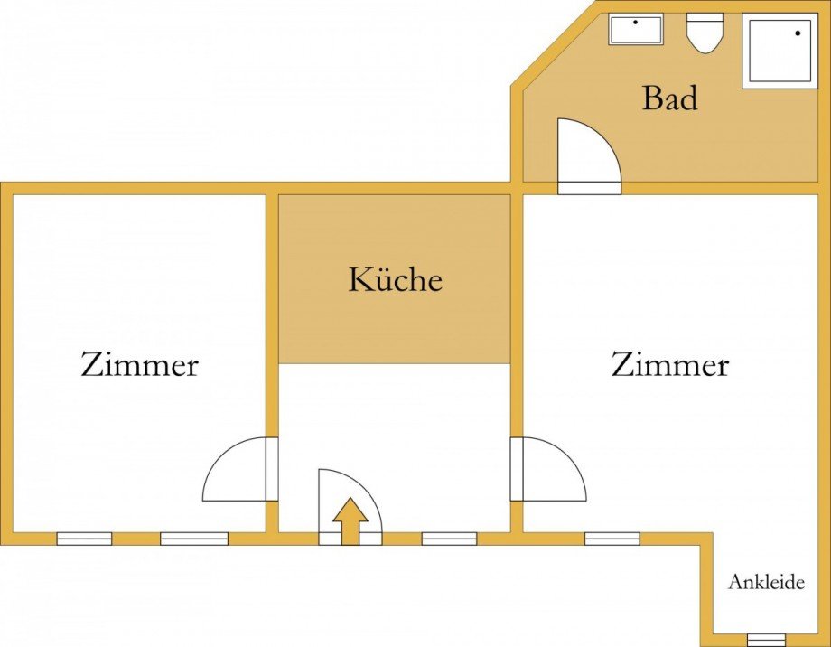 Grundriss Souterrainwohnung K�then (Anhalt)
