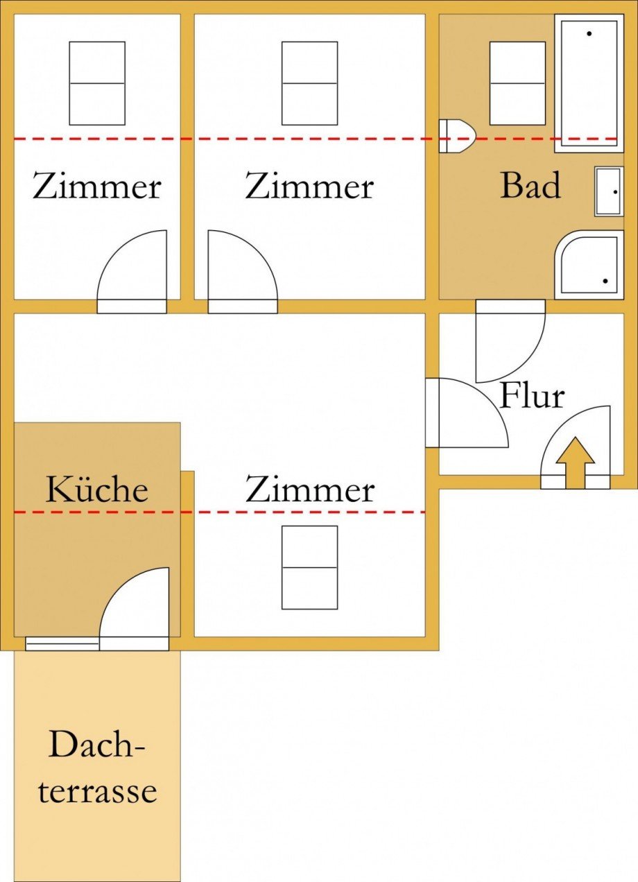 Grundriss Dachgeschosswohnung K�then (Anhalt)