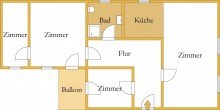 Grundriss Ihre Traumwohnung zum Top-Preis mit 3,5 Zimmern - Balkon und Stellplatz