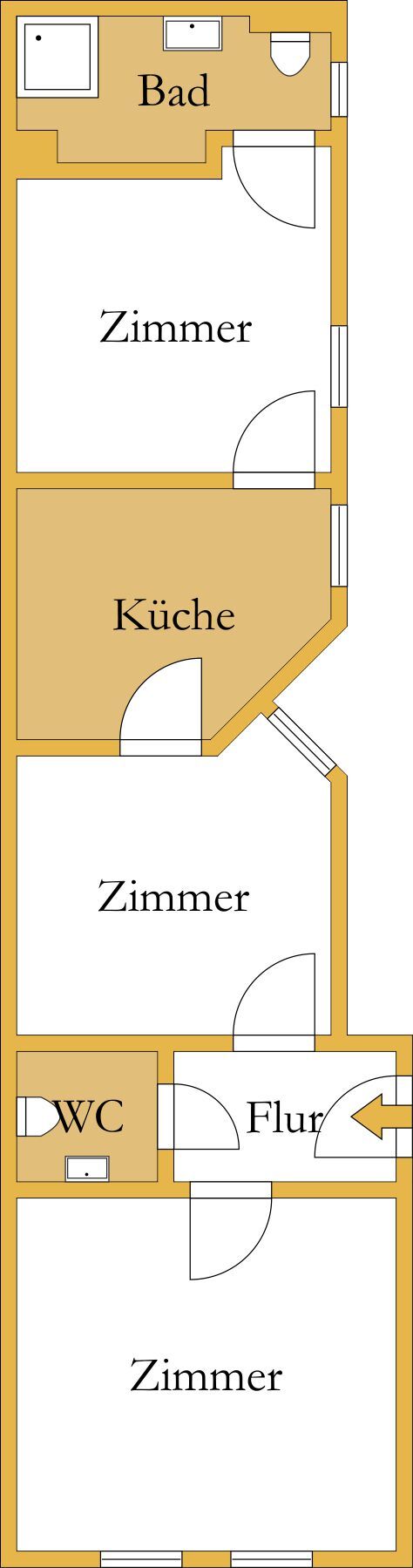 Grundriss Erdgeschosswohnung K�then (Anhalt)