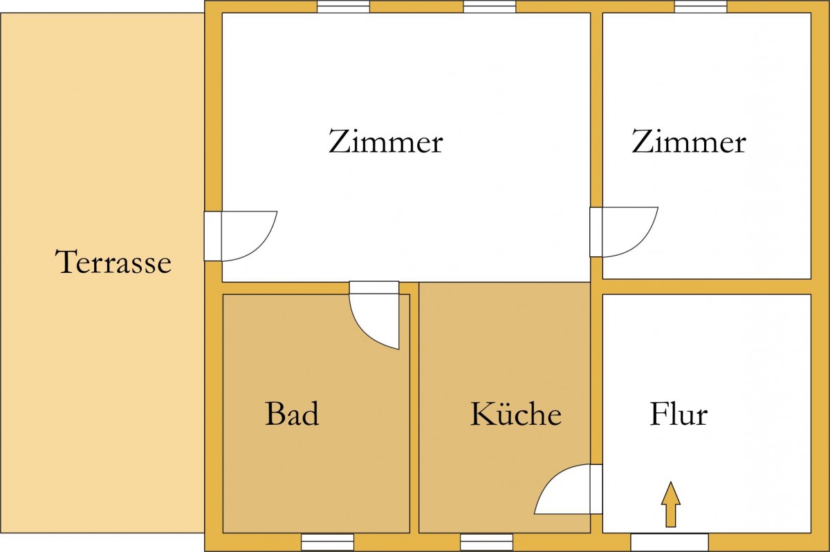 Eine Terrasse und 1,5 individuelle Zimmer warten auf Sie! - Foto 3
