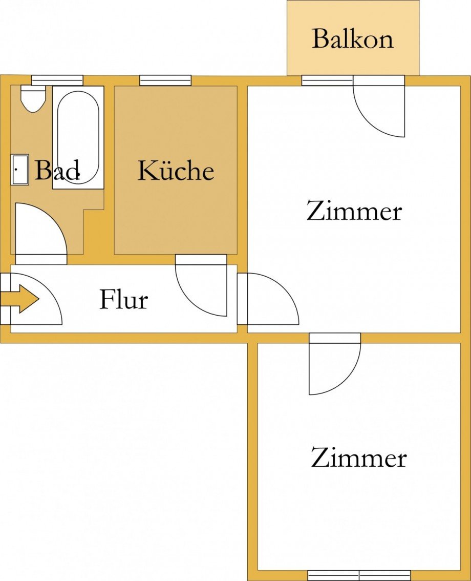 Grundriss Erdgeschosswohnung K�then (Anhalt)