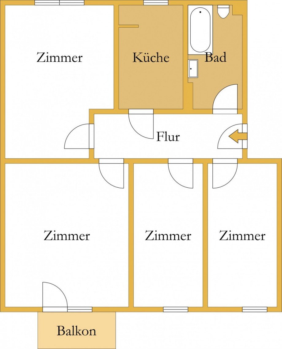 Grundriss Dachgeschosswohnung K�then (Anhalt)