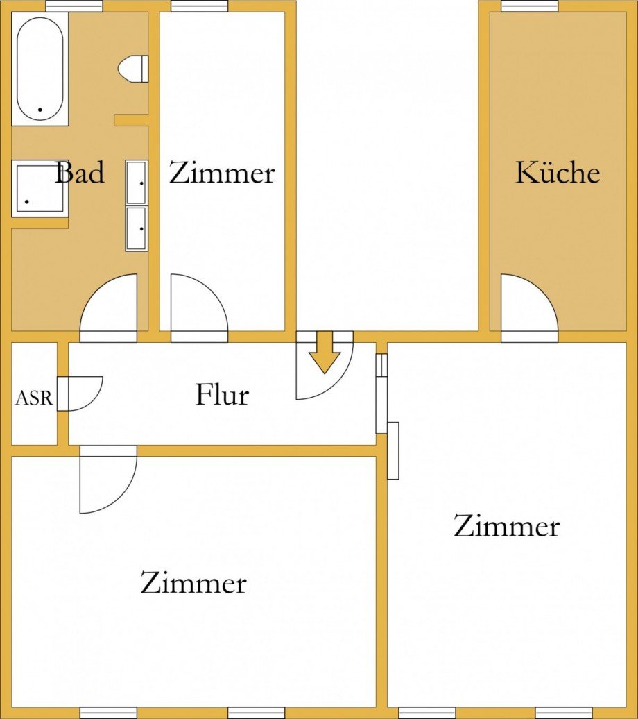 Grundriss Etagenwohnung K�then (Anhalt)