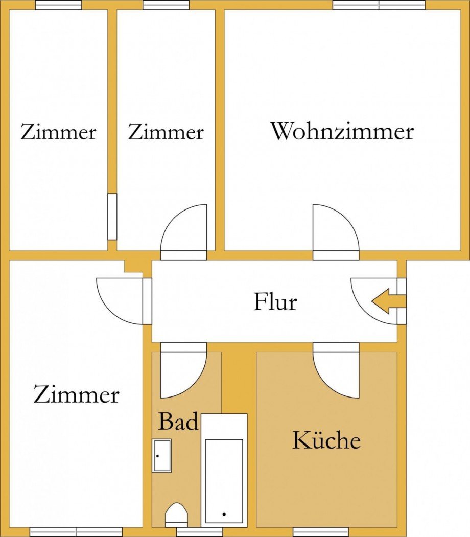 Grundriss Wohnung K�then (Anhalt)