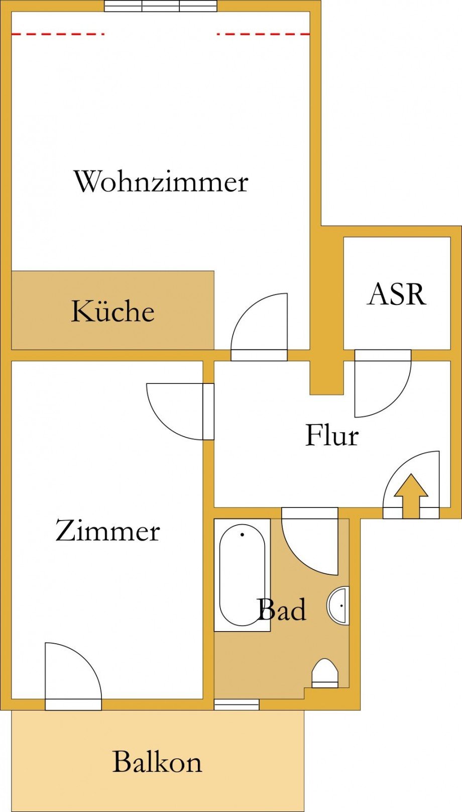 Grundriss Etagenwohnung K�then (Anhalt)