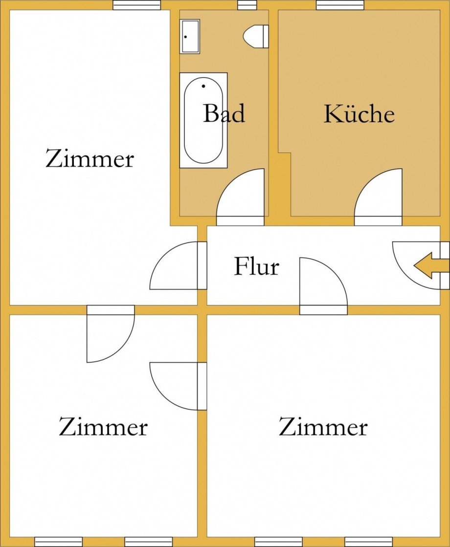 Grundriss Etagenwohnung K�then (Anhalt)