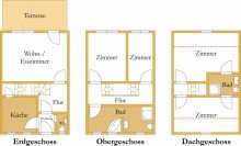 Grundriss Schickes Stadtdomizil auf drei Etagen