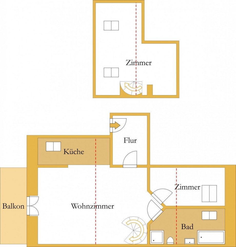 Grundriss Dachgeschosswohnung K�then (Anhalt)