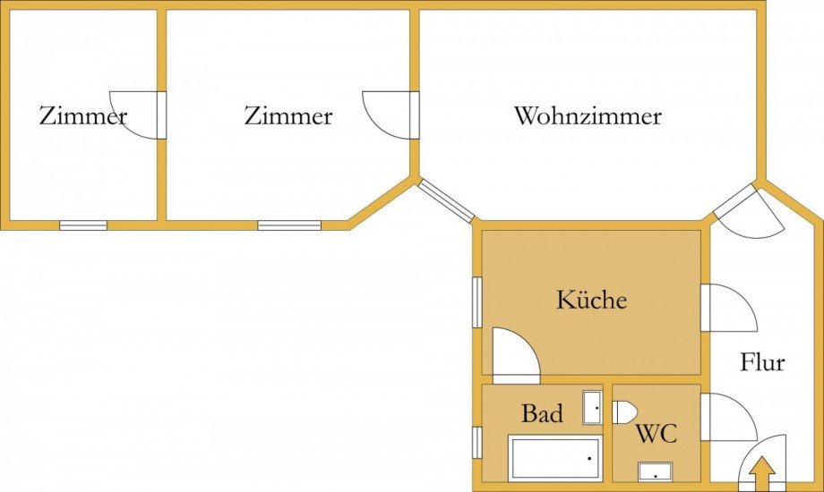 Grundriss Etagenwohnung K�then (Anhalt)