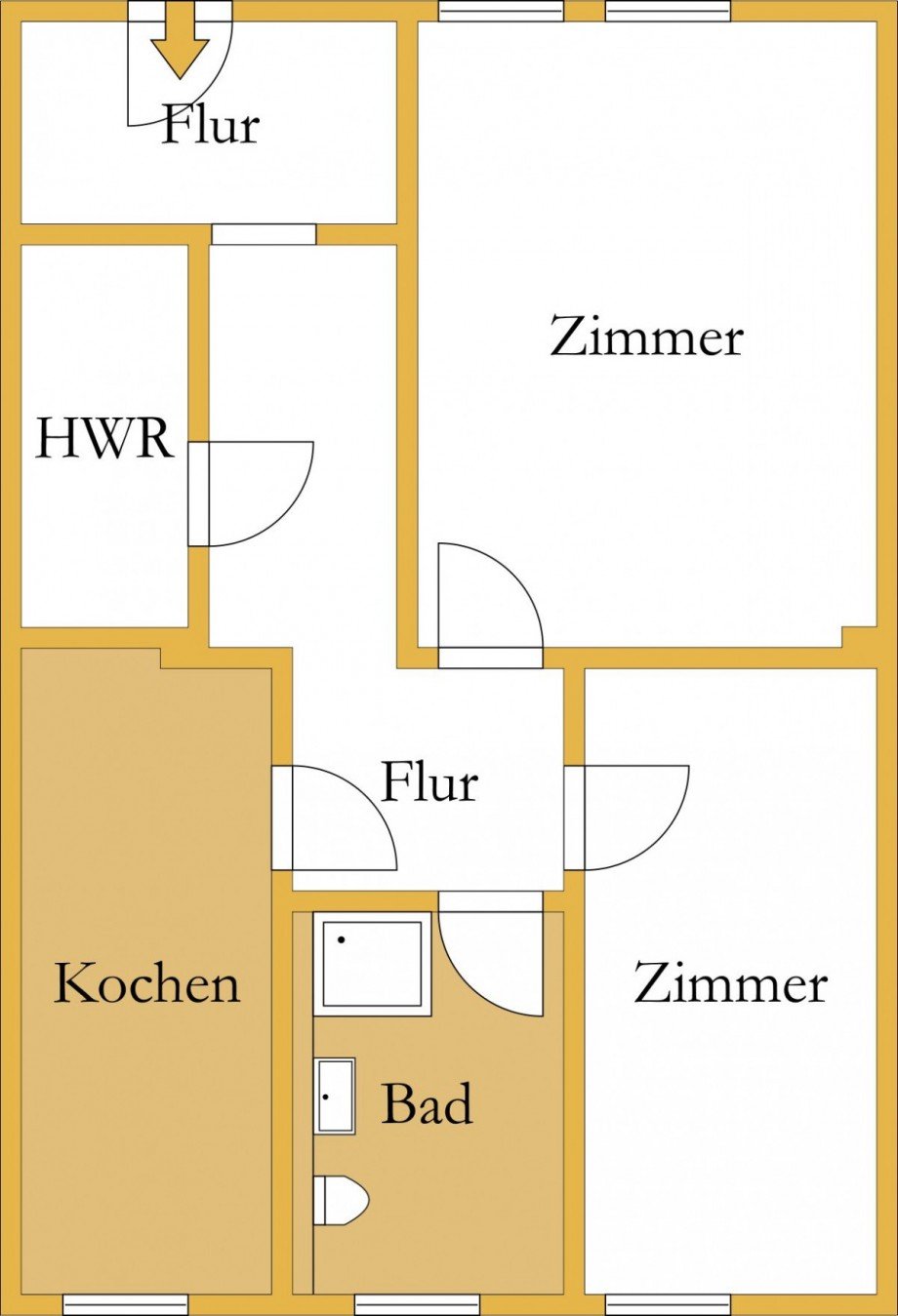 Grundriss Erdgeschosswohnung K�then (Anhalt)