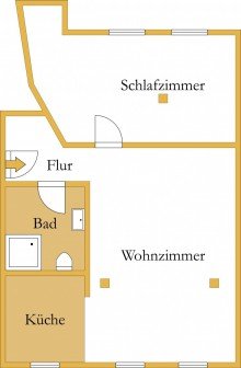 Grundriss Tolle & individuelle Zweiraumwohnung