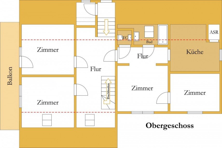 Grundriss Obergeschoss Einfamilienhaus Wettin-L�bej�n