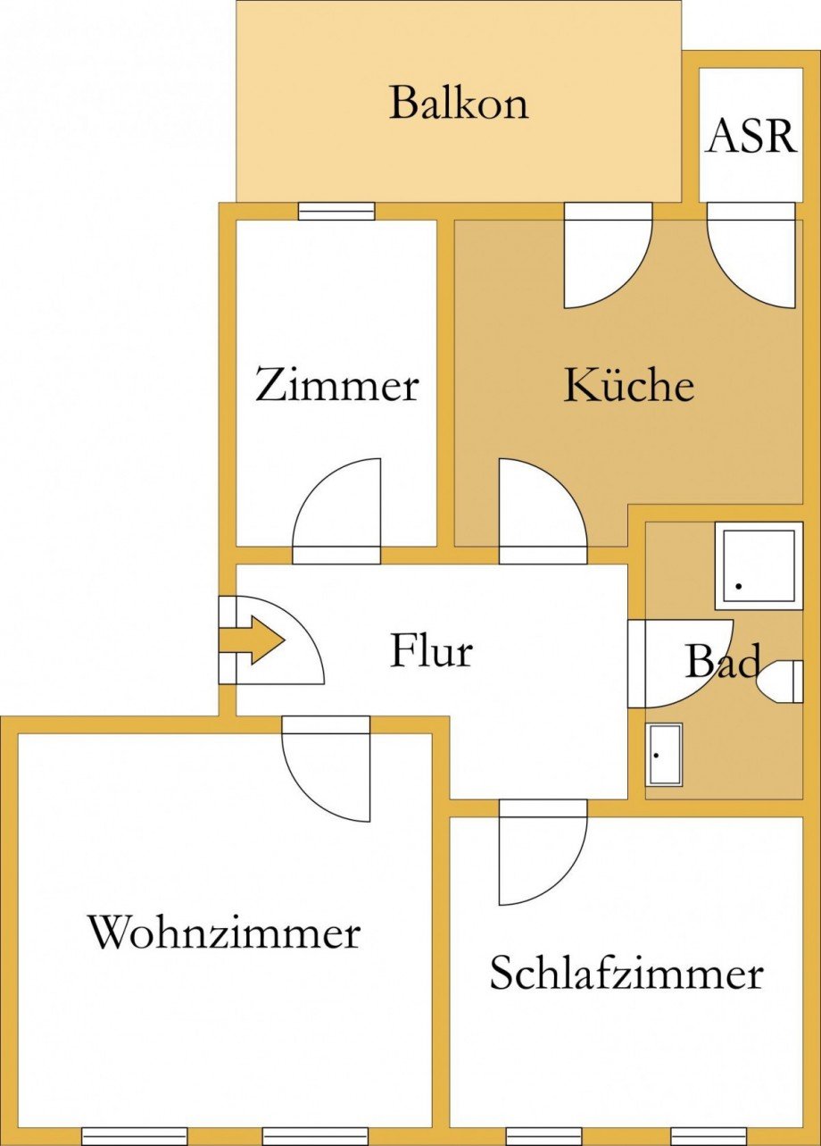 Grundriss Etagenwohnung K�then (Anhalt)