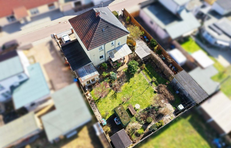 Vogelperspektive Einfamilienhaus Aken