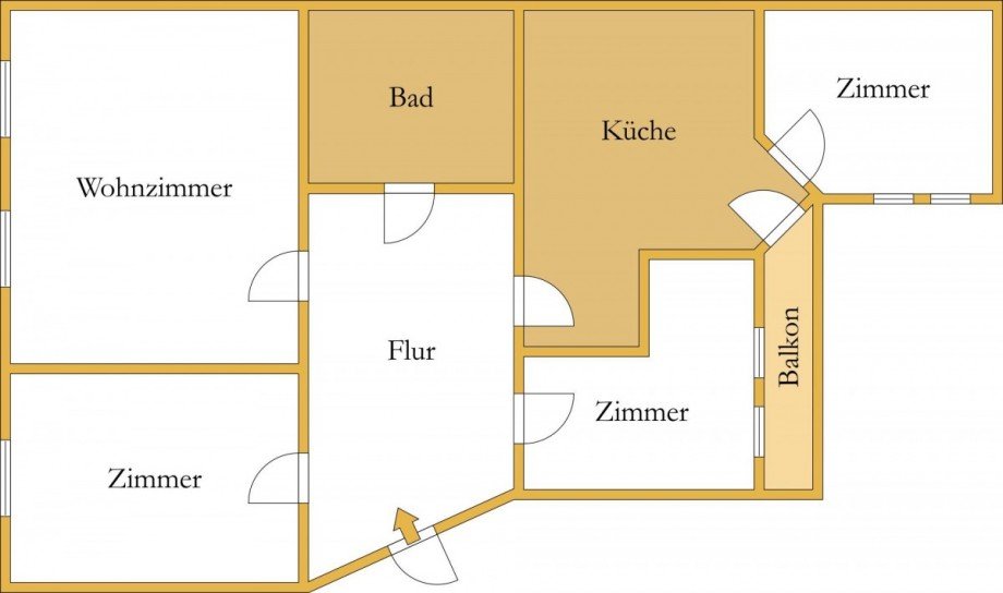 Grundriss Erdgeschosswohnung K�then (Anhalt)