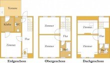 Grundriss Erstbezug nach Sanierung in Aken - Modernes Reihenhaus mit 5 Zimmern & Garten