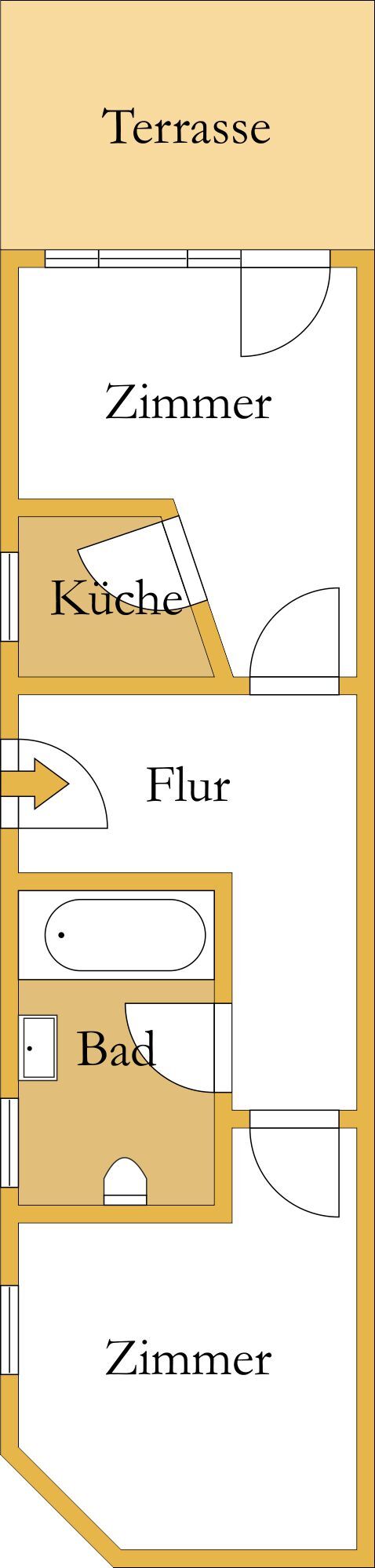 Grundriss Erdgeschosswohnung K�then (Anhalt)
