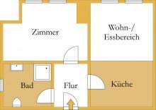Grundriss Wundervolle Zweiraumwohnung in begehrter Lage