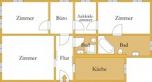 Grundriss Stilvolle Wohnung mit Parkettboden und zwei B�dern