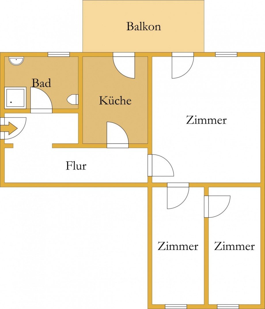 Grundriss Etagenwohnung K�then (Anhalt)